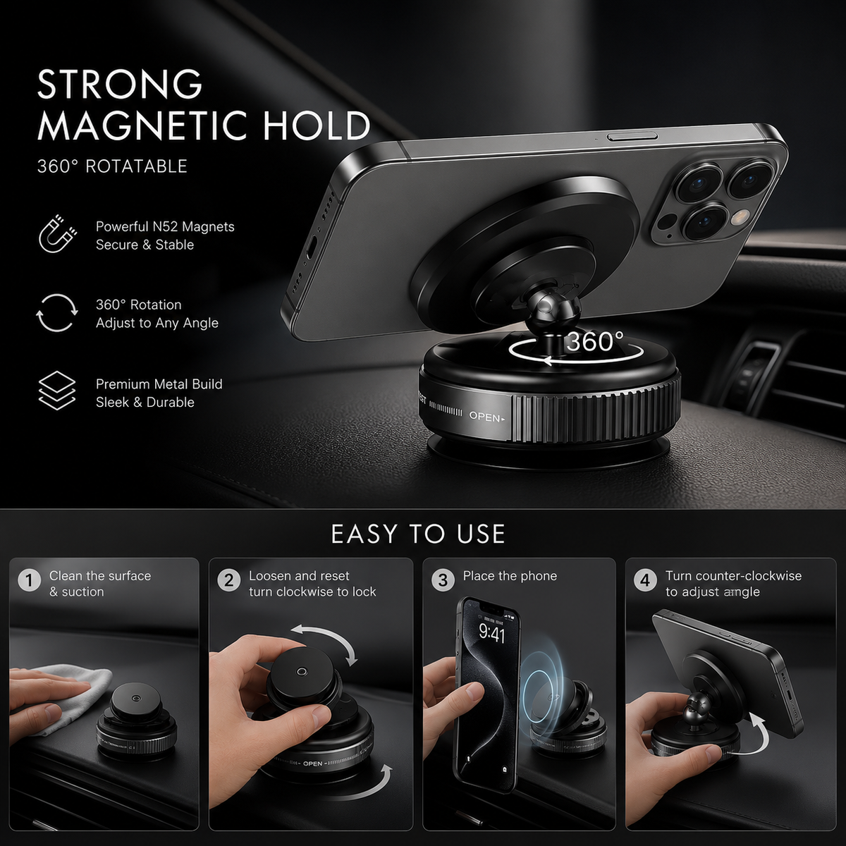 MagMount 360 Car Phone Holder